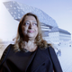 Zaha Hadid stands in front of her design of the new Port Authority headquarters in Antwerp, Belgium.